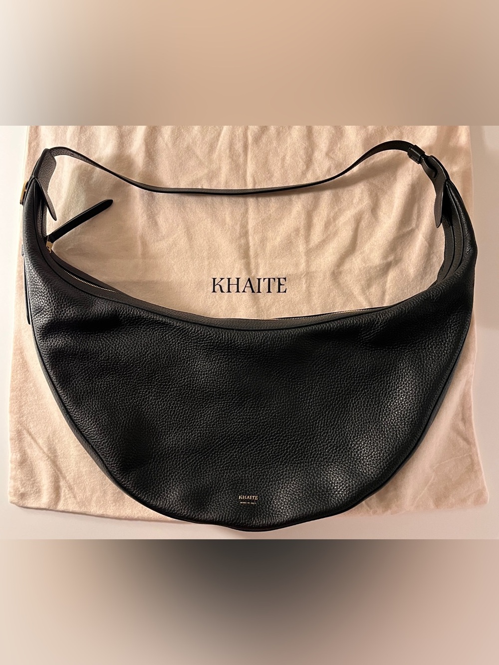 Khaite Augustina Hobo Bag Black Pebbled Leather w/ Dust Bag Excellent Condition - Picture 5 of 8